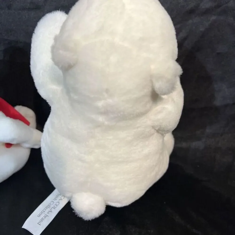 coca cola. vintage BRAND Plush Polar Bears with scarf‎ both holding bottles